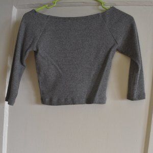 Gray Ribbed Crop Top